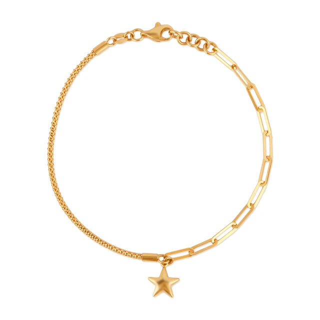 Tanishq Golden Thread And Cubes Bracelet for Women 3