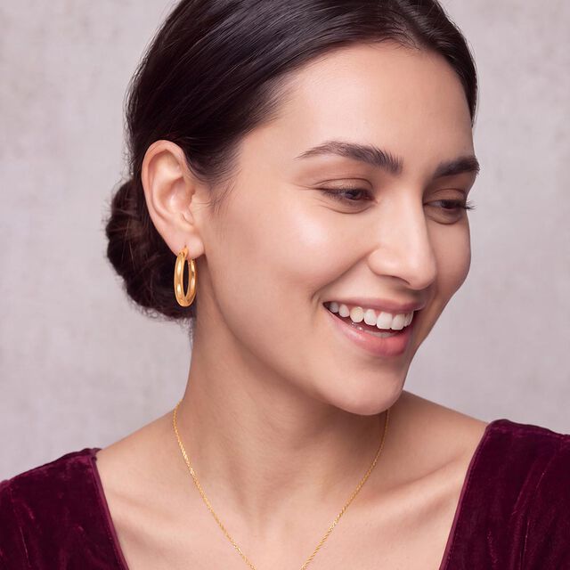 Tanishq Golden Circle of Confidence Hoop Earrings for Women 2