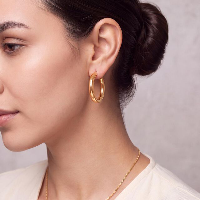 Tanishq Golden Circle of Confidence Hoop Earrings for Women 