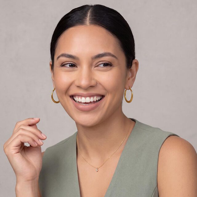 Tanishq Golden Circle Line Hoop Earrings for Women 2