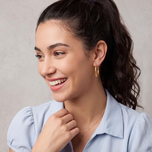 Tanishq Golden Full Moon Hoop Earrings for Women 2