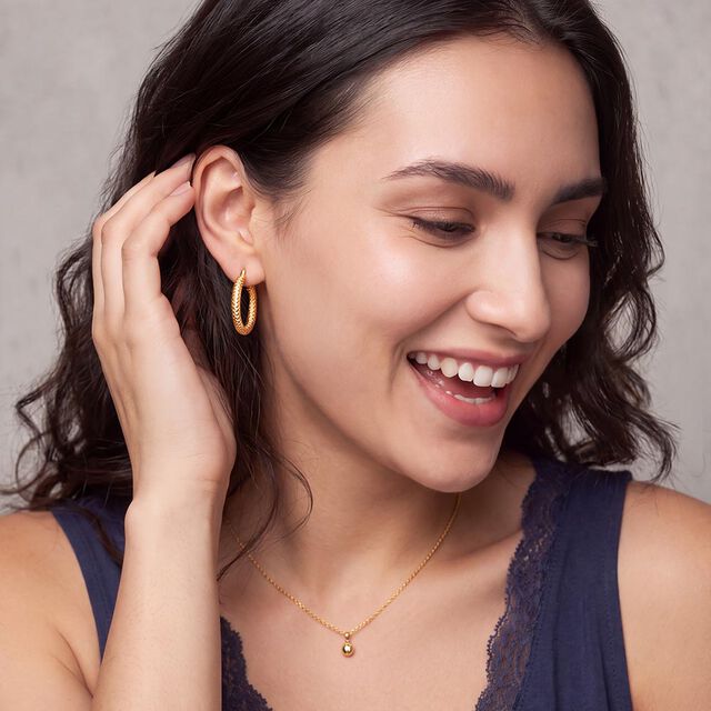 Tanishq Sunlit Weave Hoop Earrings for Women 2
