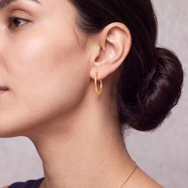 Tanishq Golden Crescent Oval Hoop Earrings for Women 2