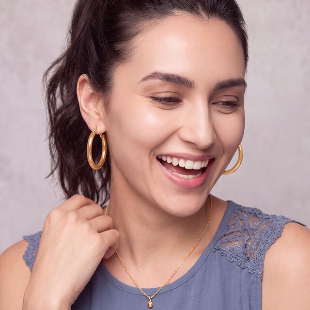 Tanishq Sunlit Orbit Hoop Earrings for Women 2