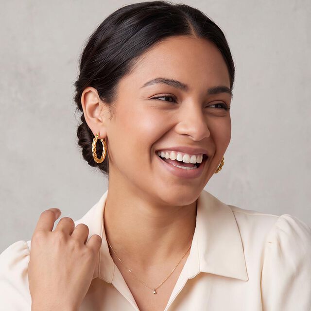 Tanishq Golden Twists Hoop Earrings for Women 2