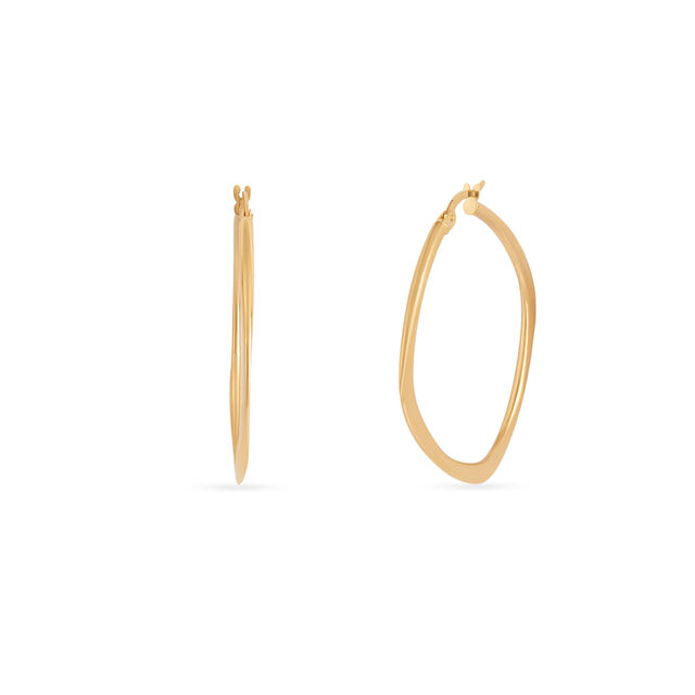 Tanishq Golden Raindrop Hoop Earrings for Women 2