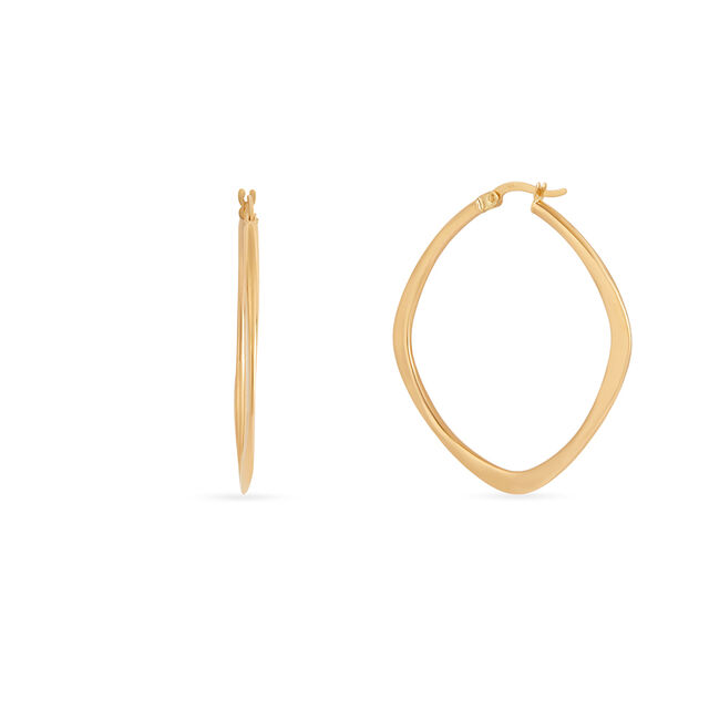 Tanishq Golden Raindrop Hoop Earrings for Women 3