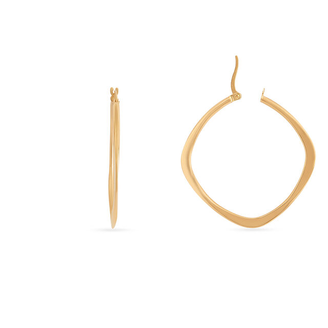 Tanishq Golden Raindrop Hoop Earrings for Women 4