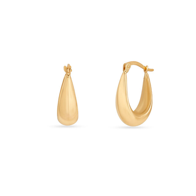 Tanishq Golden Raindrop Hoop Earrings for Women 2