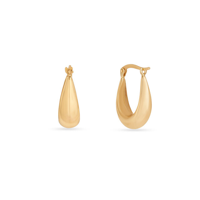 Tanishq Golden Raindrop Hoop Earrings for Women 3