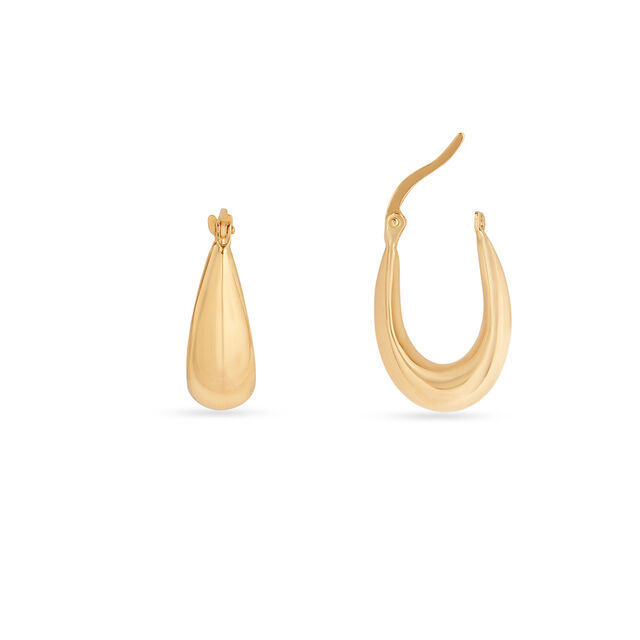 Tanishq Golden Raindrop Hoop Earrings for Women 4