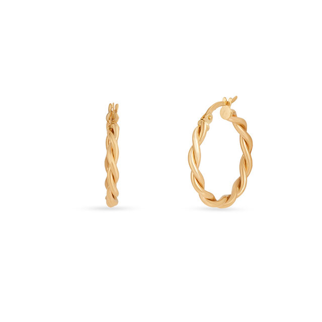 Tanishq Golden Twisted Vine Hoop Earrings for Women 2