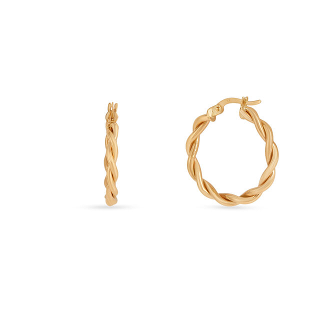 Tanishq Golden Twisted Vine Hoop Earrings for Women 3