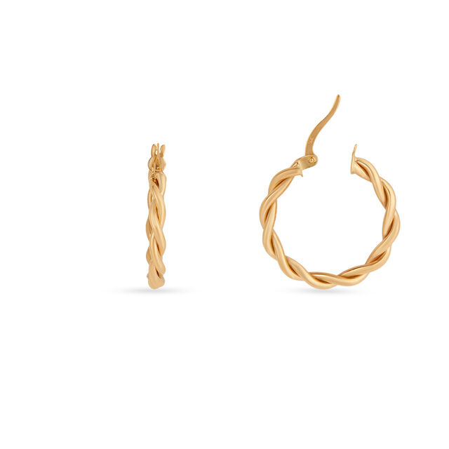 Tanishq Golden Twisted Vine Hoop Earrings for Women 4