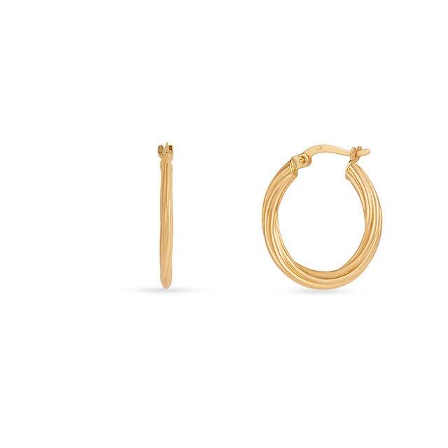 Tanishq Golden Circles Hoop Earrings for Women 3
