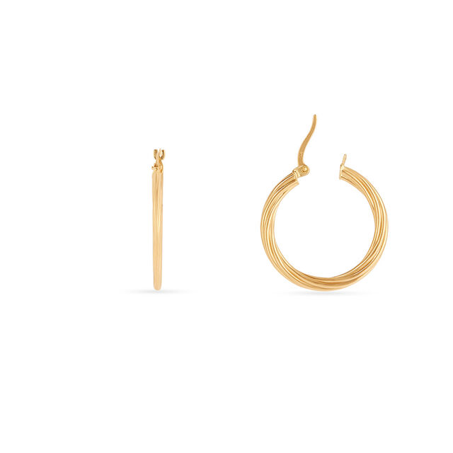 Tanishq Golden Rings in Harmony Hoop Earrings for Women 4