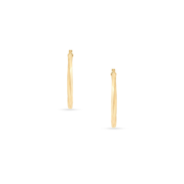 Tanishq Golden Freehand Oval Hoop Earrings for Women 