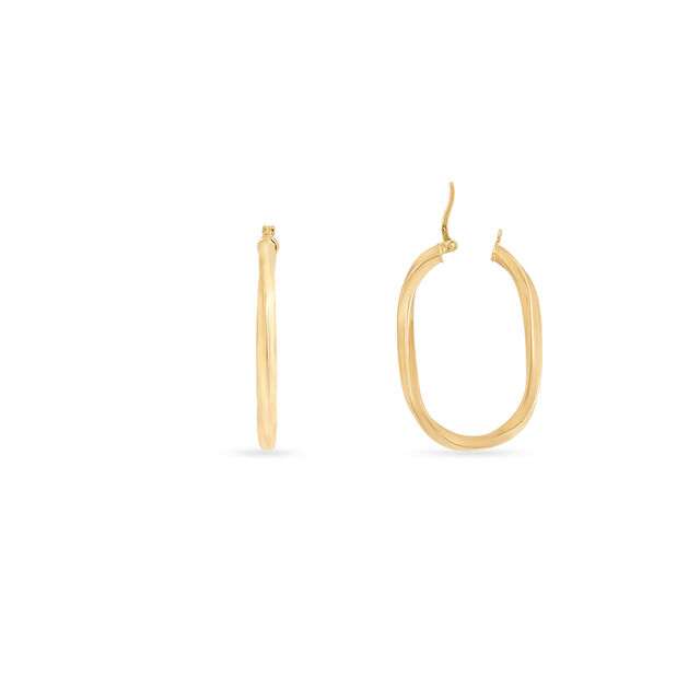 Tanishq Golden Freehand Oval Hoop Earrings for Women 4