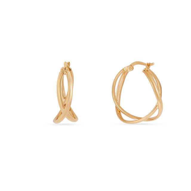 Tanishq Golden Interlaced Orbit Hoop Earrings for Women 3