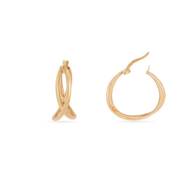 Tanishq Golden Interlaced Orbit Hoop Earrings for Women 4