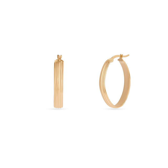 Tanishq Golden Double-Sided Ripple Hoop Earrings for Women 2