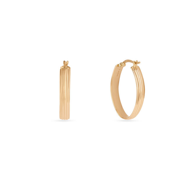 Tanishq Golden Double-Sided Ripple Hoop Earrings for Women 3