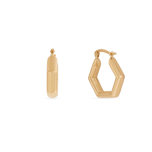 Tanishq Golden Honeycomb Hoop Earrings for Women 3