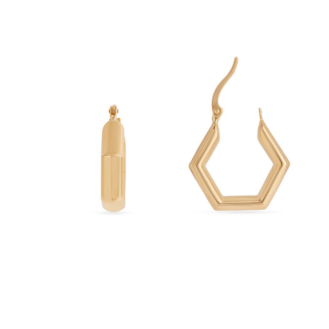 Tanishq Golden Honeycomb Hoop Earrings for Women 4