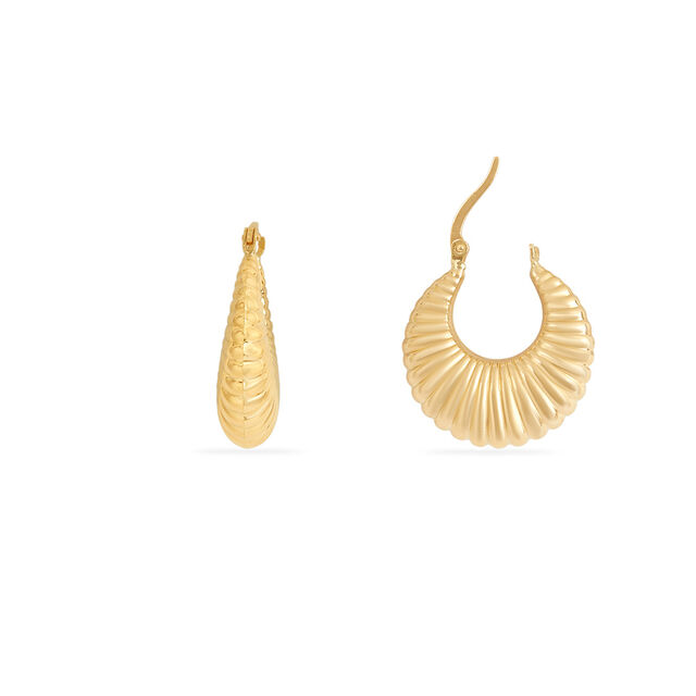 Tanishq Golden Fan Of Ribbons Hoop Earrings for Women 4