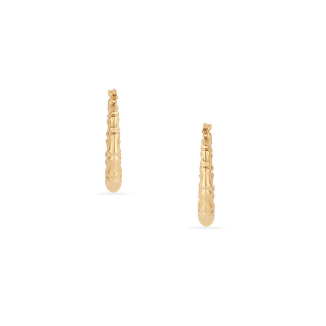 Tanishq Golden Bamboo Curve Hoop Earrings for Women 