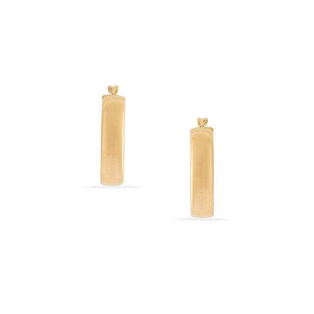 Tanishq Golden Cobblestone Hoop Earrings for Women 
