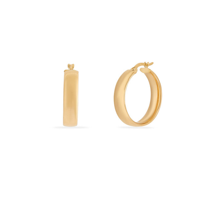 Tanishq Golden Cobblestone Hoop Earrings for Women 2