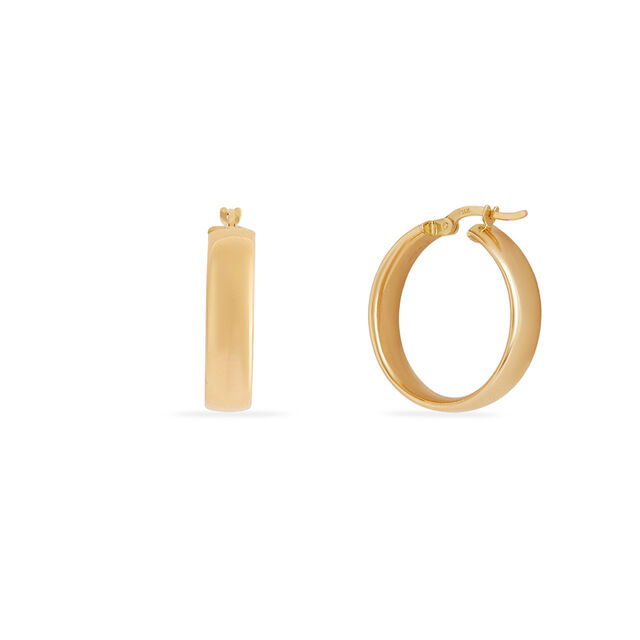 Tanishq Golden Cobblestone Hoop Earrings for Women 3