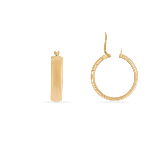 Tanishq Golden Cobblestone Hoop Earrings for Women 4