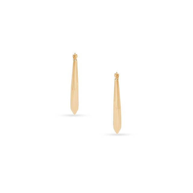Tanishq Golden Arrowfold Hoop Earrings for Women 