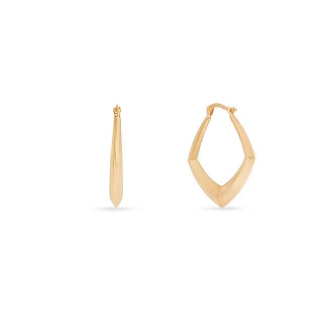 Tanishq Golden Arrowfold Hoop Earrings for Women 3