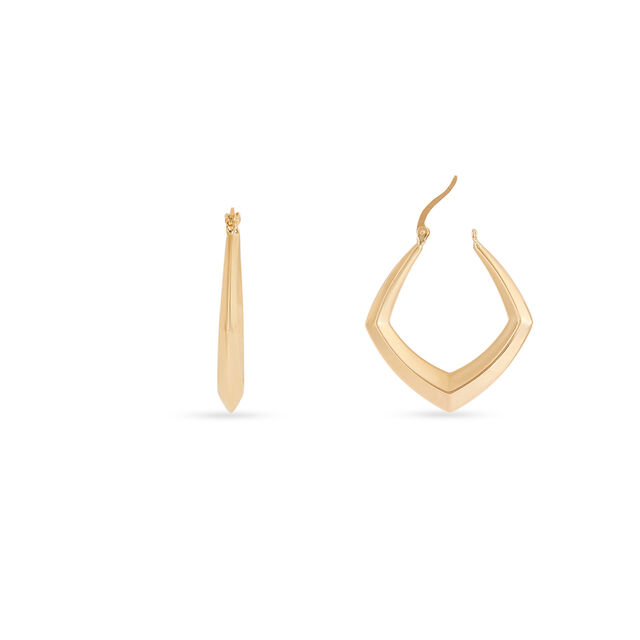 Tanishq Golden Arrowfold Hoop Earrings for Women 4