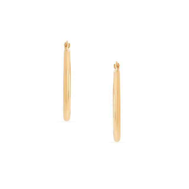 Tanishq Golden Afterglow Oval Hoop Earrings for Women 