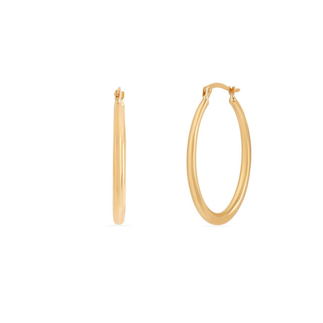 Tanishq Golden Afterglow Oval Hoop Earrings for Women 2