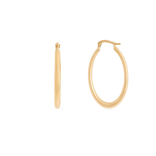 Tanishq Golden Afterglow Oval Hoop Earrings for Women 3