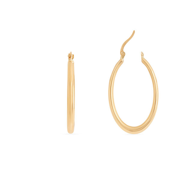 Tanishq Golden Afterglow Oval Hoop Earrings for Women 4