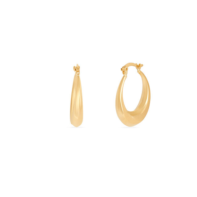 Tanishq Golden Crescent Glow Hoop Earrings for Women 2