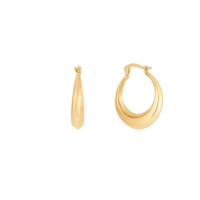 Tanishq Golden Crescent Glow Hoop Earrings for Women 3