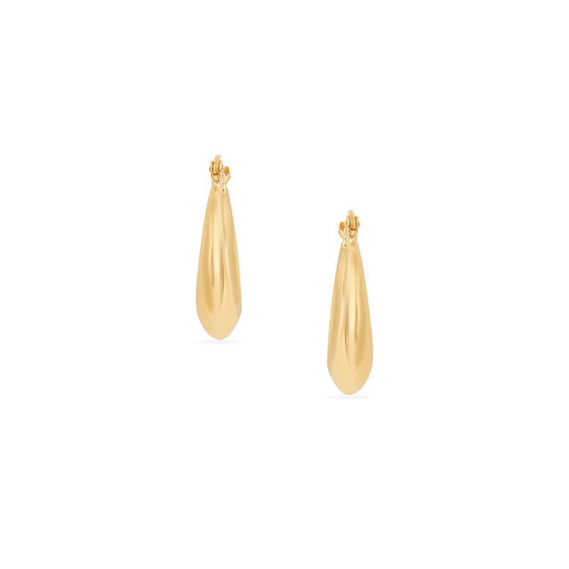 Tanishq Golden Crescent Drop Hoop Earrings for Women 