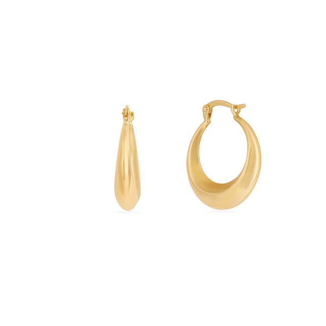 Tanishq Golden Crescent Drop Hoop Earrings for Women 2