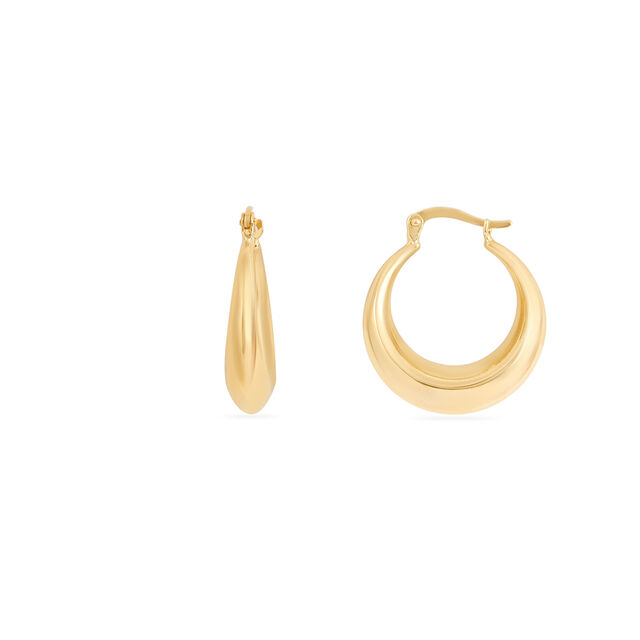 Tanishq Golden Crescent Drop Hoop Earrings for Women 3