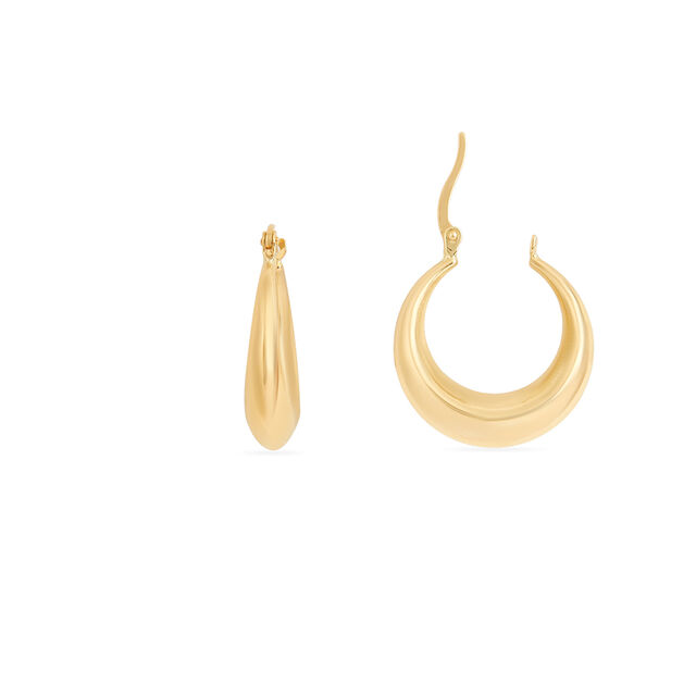 Tanishq Golden Crescent Drop Hoop Earrings for Women 4