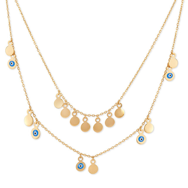 Tanishq Blue Watchful Skies Layered Necklace for Women 
