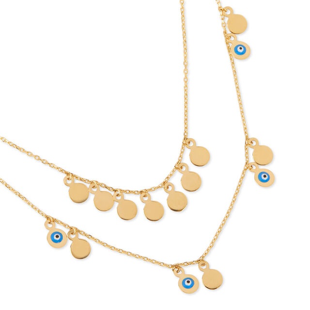 Tanishq Blue Watchful Skies Layered Necklace for Women 3