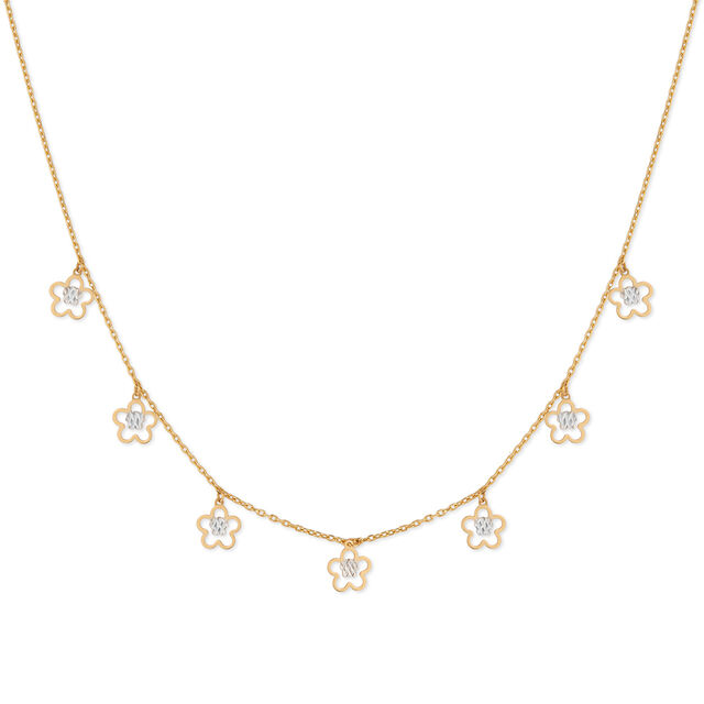 Tanishq Golden Flowers Along Her Way Necklace for Women 